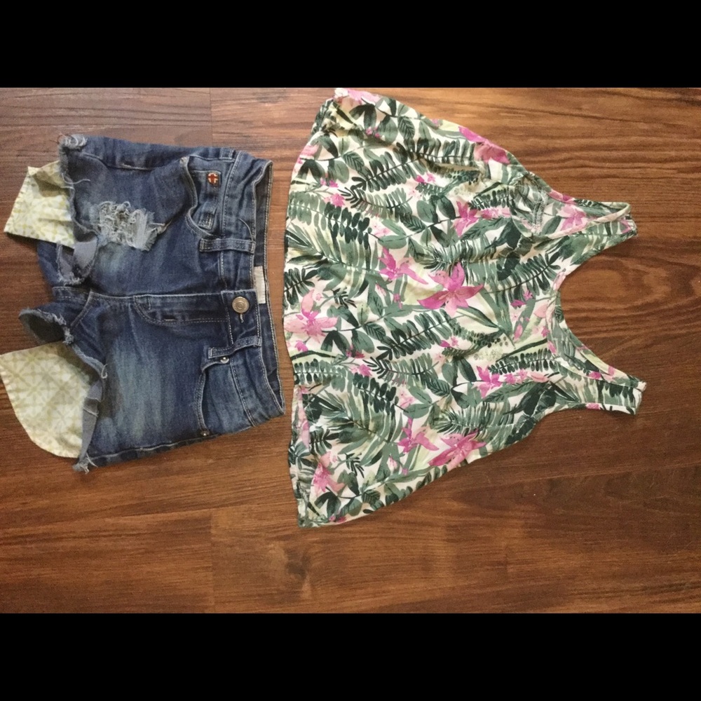 Hudson shorts, old navy top